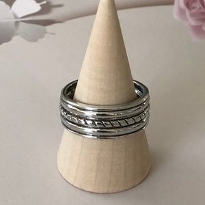 .925 Sterling Silver Rope Design Ring